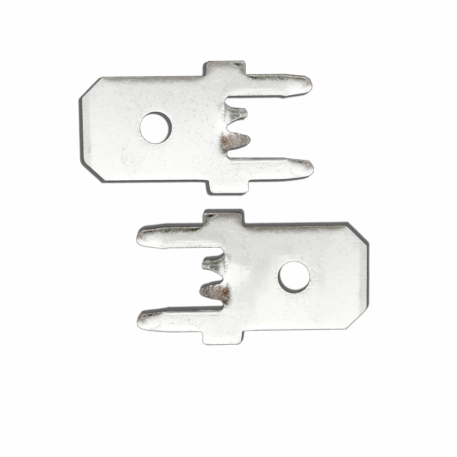 PCB anti-reverse insertion terminal, wiring terminal 6.2*0.8 solder insert, cold end 6.2mm circuit board insert male plug · YTC-3-PCB634908T